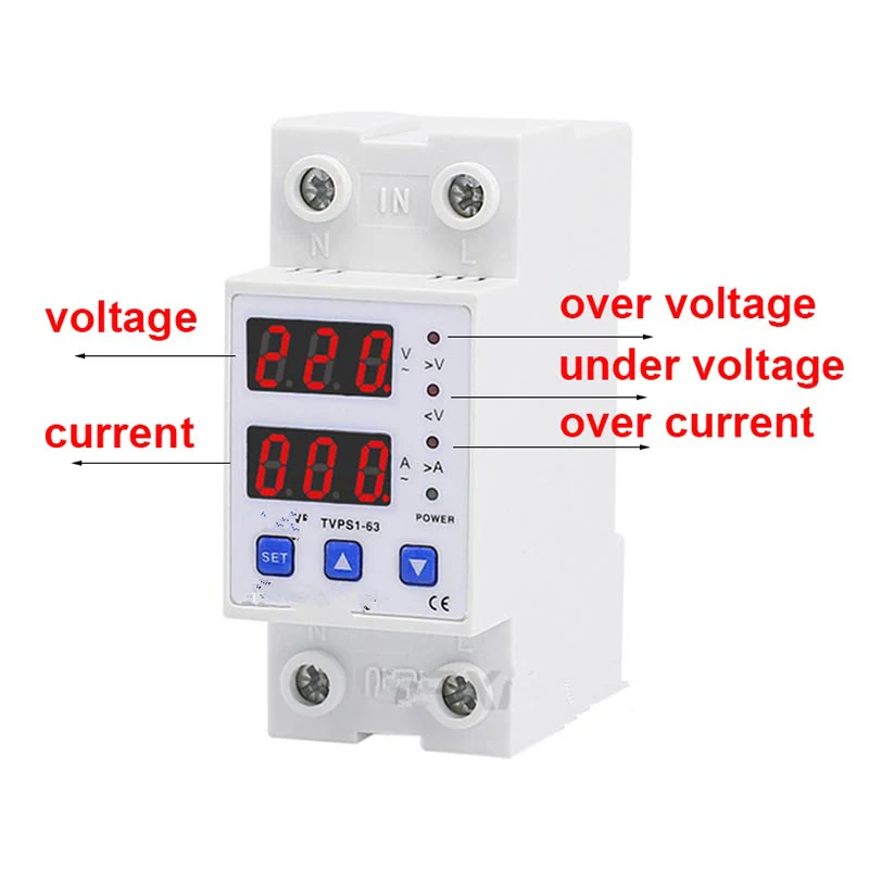 Protecteur de surtension réglable 63A 230V